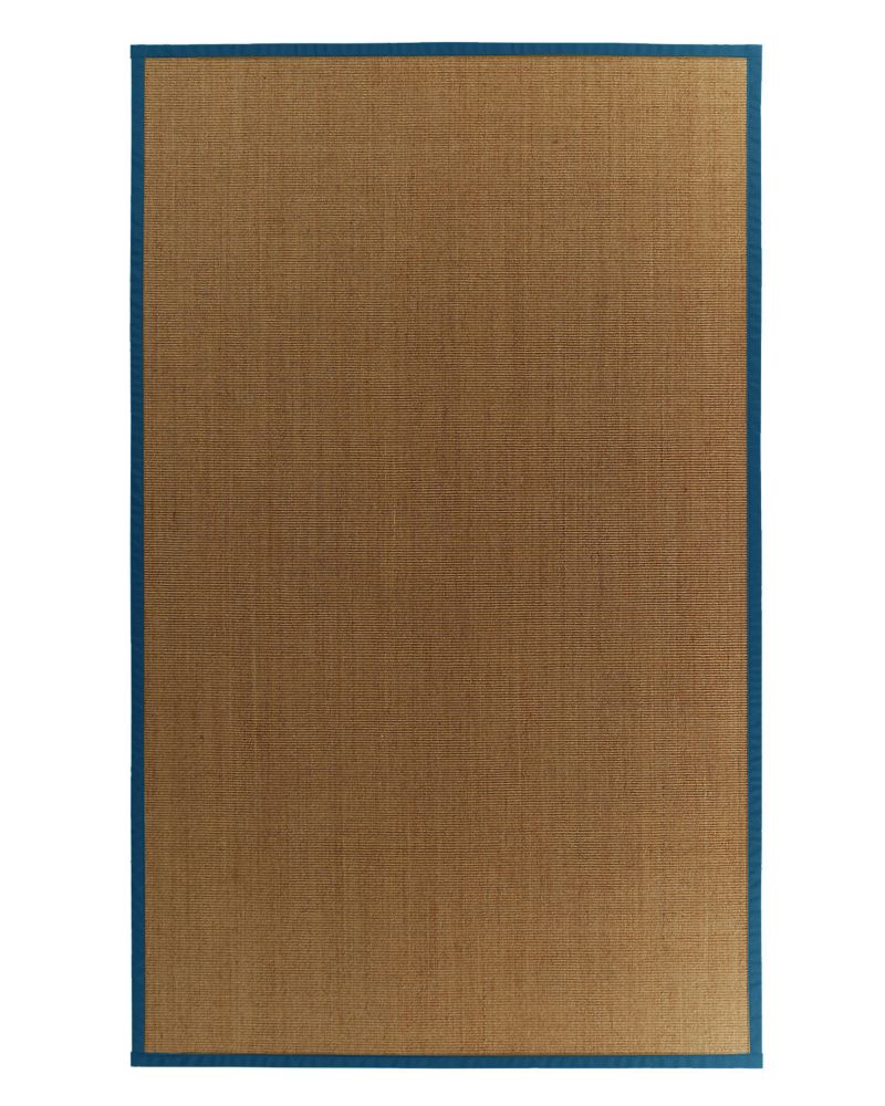 Lanart Rug Sisal Naturel 5x8 Bordure Bleu #38 Lanart Rug Sisal Naturel 5x8 Bordure Bleu #38
