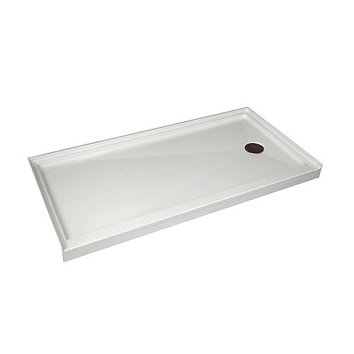Glacier Bay 48 inch x 32 inch Acrylic Shower Base with Left Concealed