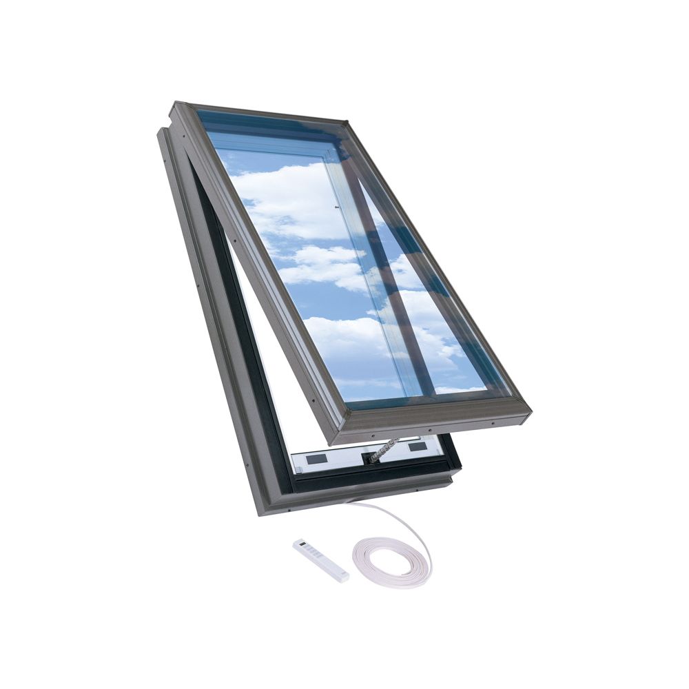 VELUX 22.5inch x 46.5inch Curb Mount Electric Venting Skylight The