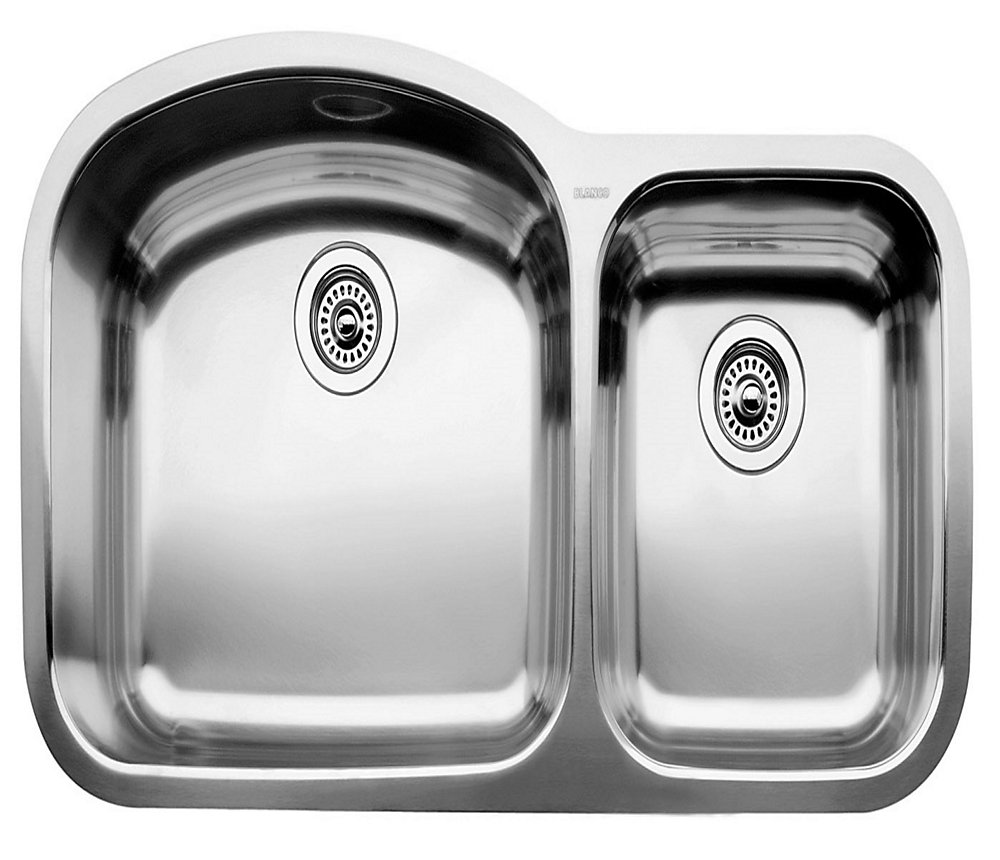 Wave U 1 Double Bowl Undermount Kitchen Sink Stainless Steel