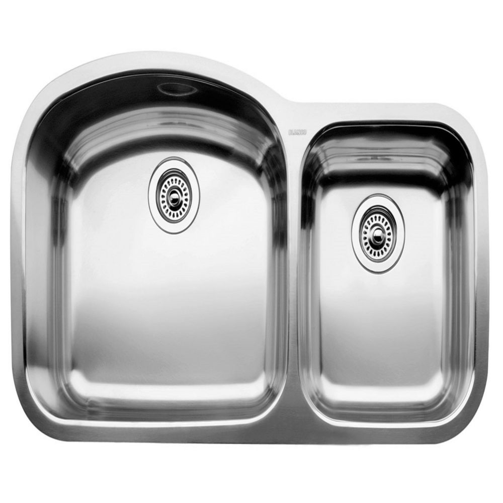 Wave U 1 Double Bowl Undermount Kitchen Sink Stainless Steel