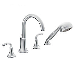 Icon 2-Handle Deck-Mount Roman Tub Faucet Trim Kit With Hand Shower In Chrome (Valve Not Included)