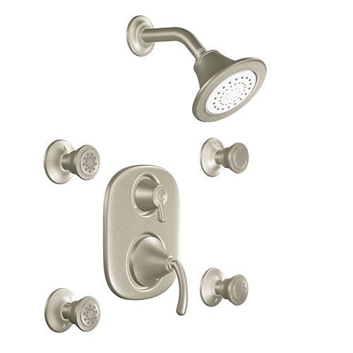 MOEN Genta SingleHandle 1Spray Tub and Shower Faucet in Spot Resist