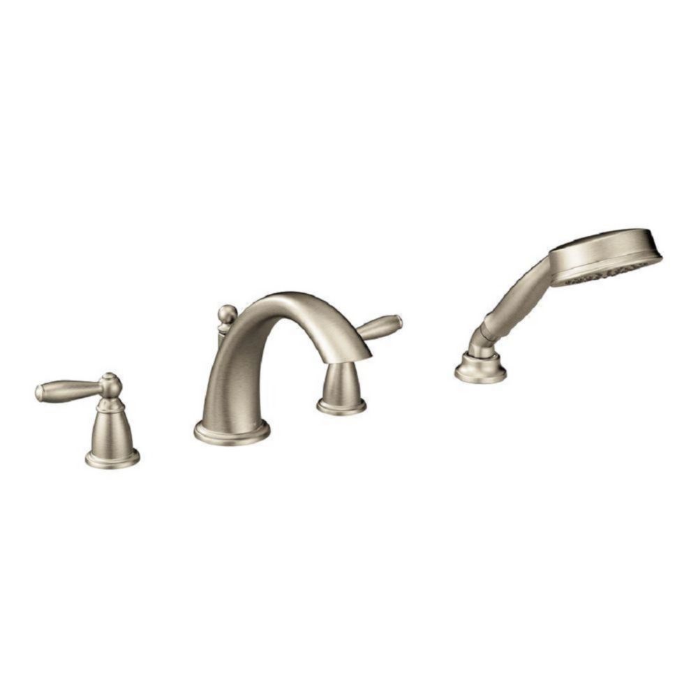 Moen Brantford Roman Bath Faucet with Hand Shower in Brushed Nickel ...