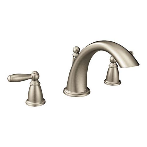 MOEN Doux 2H Deck Mount Roman Tub Faucet Trim Kit in Matte Black (Valve