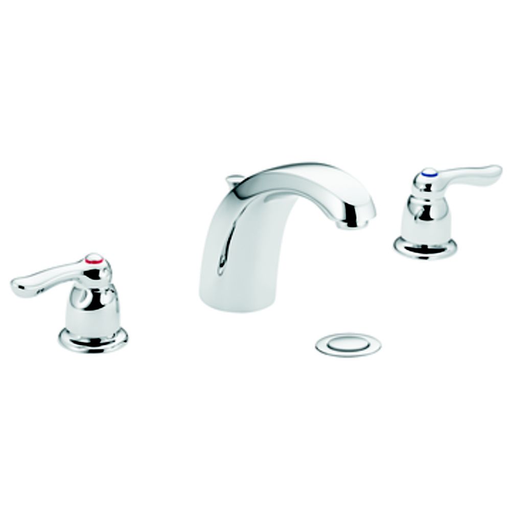 Moen Chateau Widespread 8 Inch 2 Handle Low Arc Bathroom Faucet In Chrome With Lever Han 9755