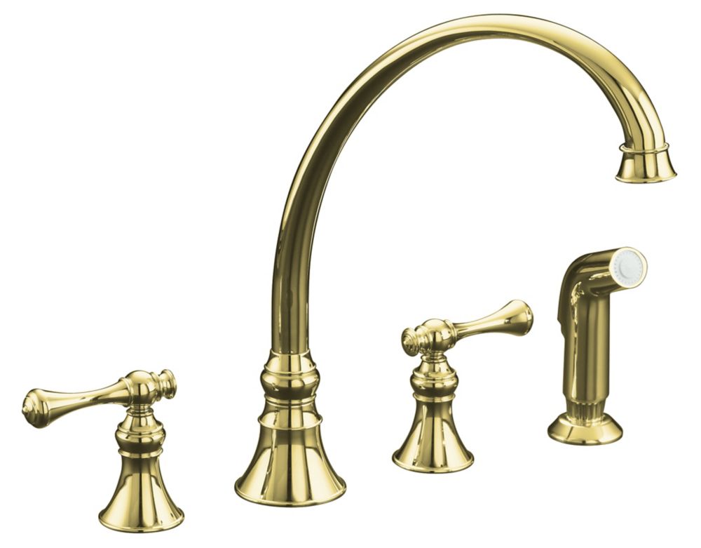 KOHLER Revival Kitchen Sink Faucet In Vibrant Polished Brass | The Home ...