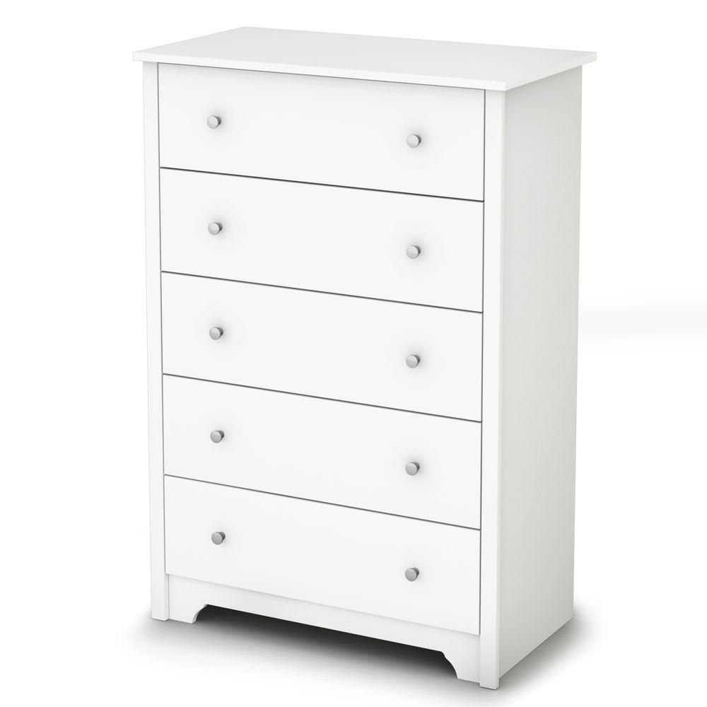 South Shore Vito Collection 5-Drawer Dresser Sumptuous Cherry with Matte Nickel Handles