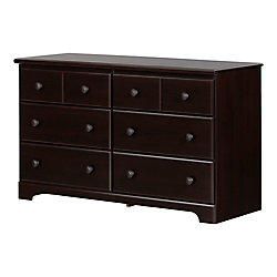 Bureau double 6 tiroirs Summer Breeze, Chocolat