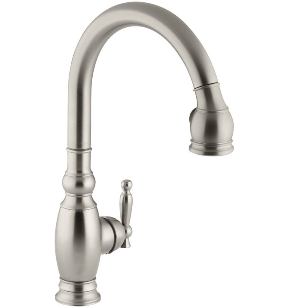 Kohler Fort Single Control Remote Valve Kitchen Sink Faucet With Sidespray And Lever Handle In