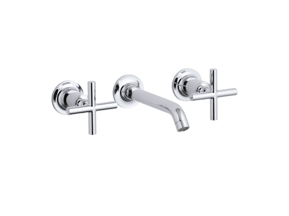 KOHLER Purist Wall Mount 2 Handle Bathroom Faucet In Polished Chrome   P 1000693226 