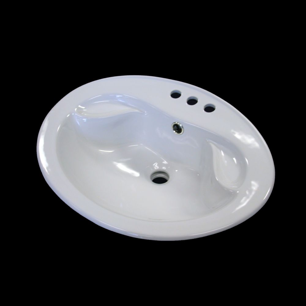 AcriTec Neptune Ceramic Oval DropIn Bathroom Sink Basin The Home Depot Canada