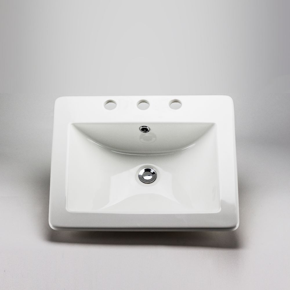 AcriTec 20 5/8 x 17 7/8 Ceramic Rectangular DropIn Sink Basin The