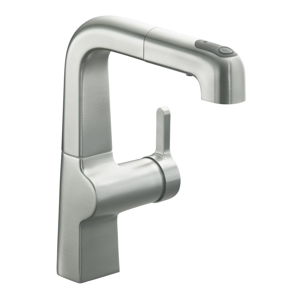 Evoke R Single Hole Bar Sink Faucet With 8 Pull Out Spout
