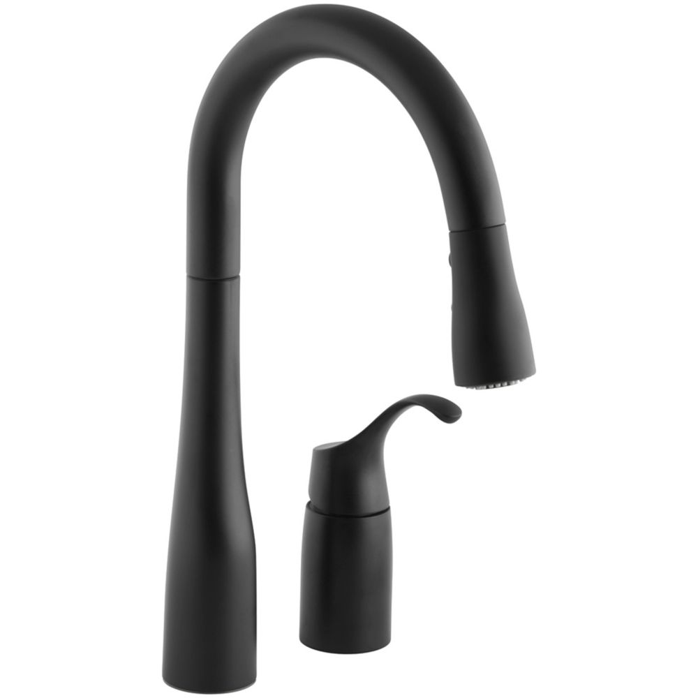 KOHLER Simplice PullDown Secondary Sink Faucet In Matte Black The