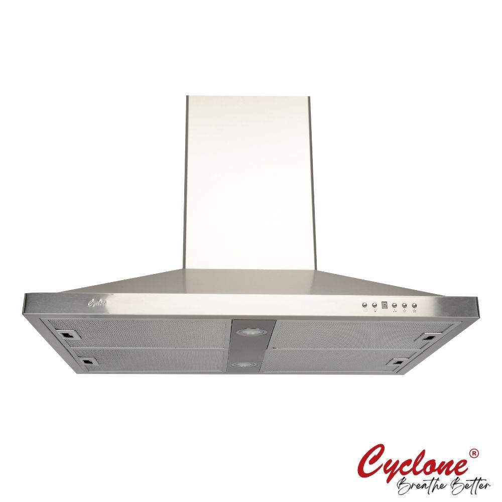 Cyclone 36inch 600 CFM Pyramid Shape Island Range Hood in Stainless