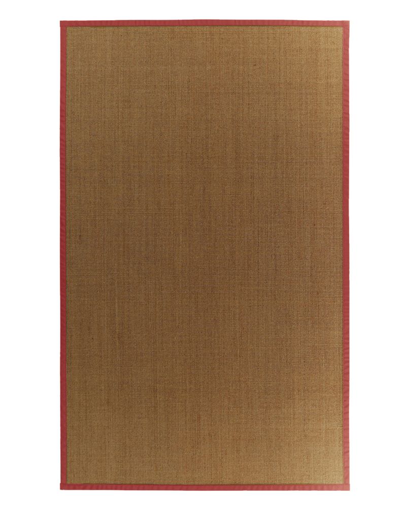 Lanart Rug Tapis Sisal Naturel Bordure Rouge #61 4 Pi. x 6 Pi. Lanart Rug Tapis Sisal Naturel Bordure Rouge #61 4 Pi. x 6 Pi.