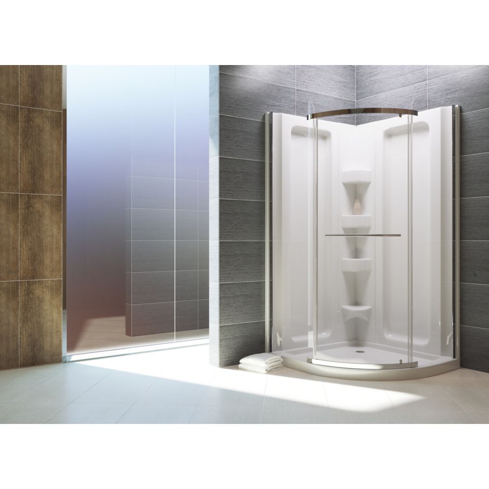 Mirolin Sorrento Douche monobloc en acrylique à devant arrondi 38 pouces Home Depot Canada