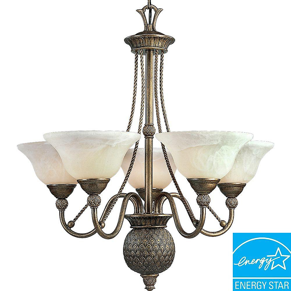 Savannah Collection Burnished Chestnut 5 Light Chandelier Savannah Collection Burnished Chestnut 5 Light Chandelier