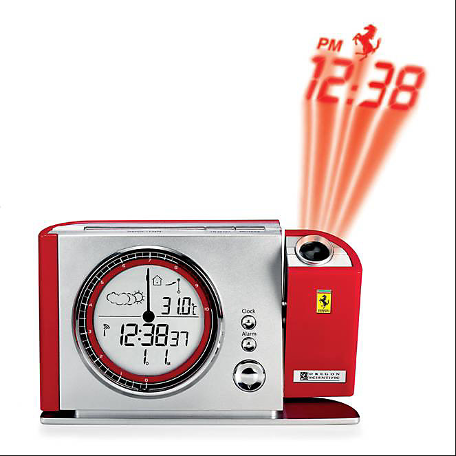 Radio Controlled Projection Alarm Clock With Temperature