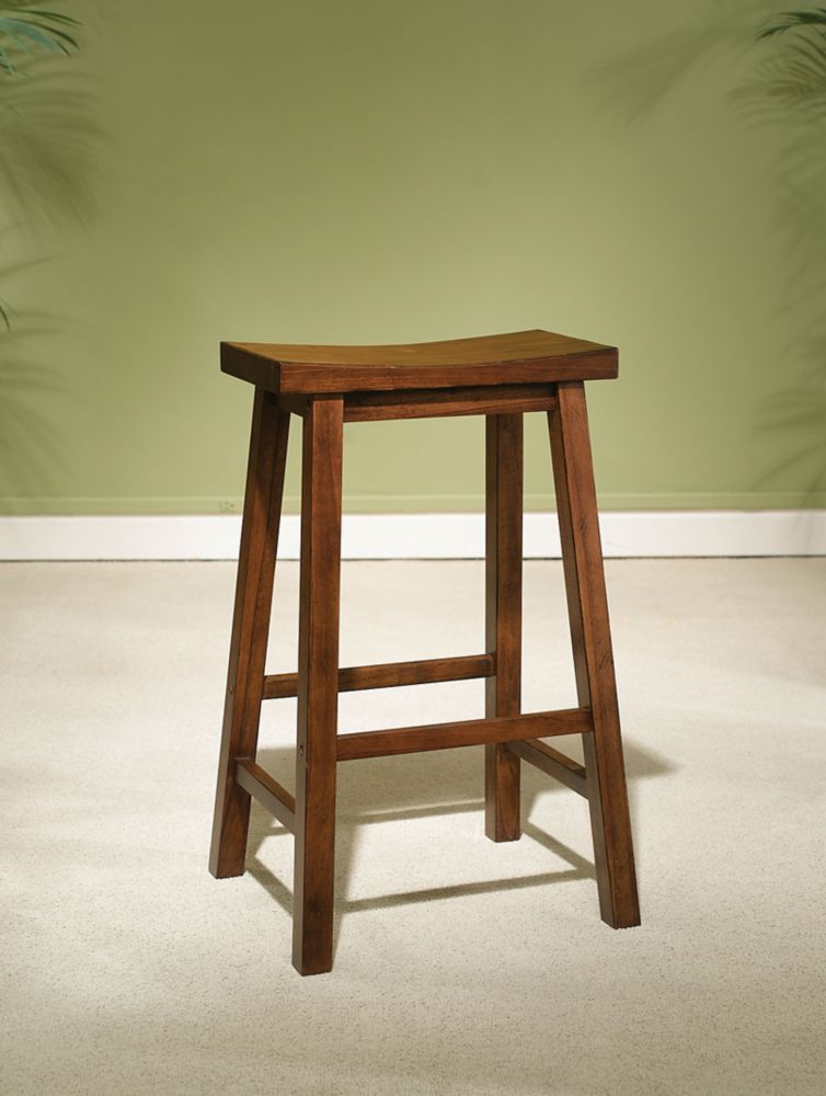 Powell Honey Solid Wood Brown Contemporary Backless Armless Bar Stool   P 1000700520 