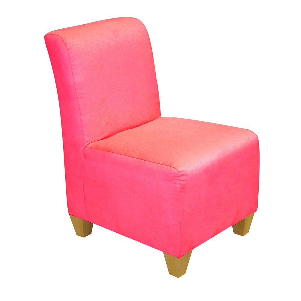 Kids Armless Chair In Premier Micro-Suede Pink