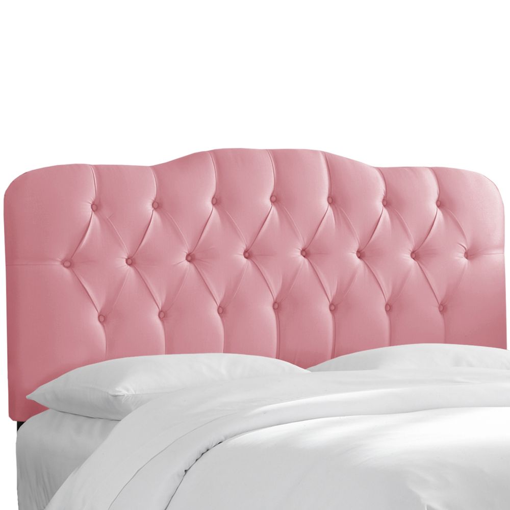 Skyline Furniture Upholstered Queen Headboard in Velvet White The