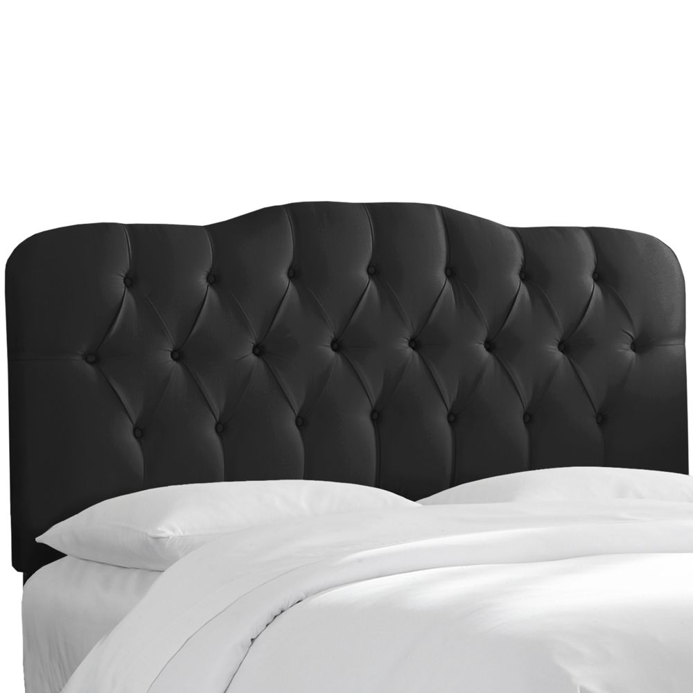 Skyline Furniture Tufted Queen Headboard In Shantung Black | The Home