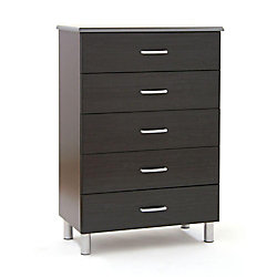 31-inch x 45-inch x 16-inch 5-Drawer Chest in Black