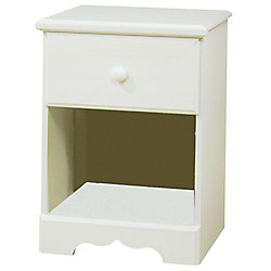Table de chevet 1 tiroir Summer Breeze, Blanc antique