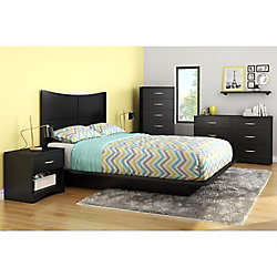 undefined Step One 1-Drawer Nightstand, Pure Black
