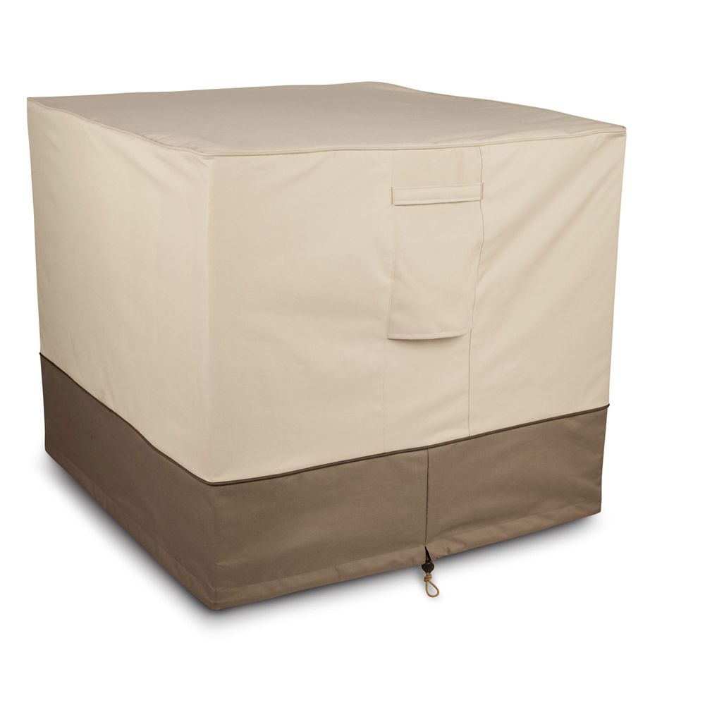 Classic Accessories Square Air Conditioner Cover in Tan & Brown | The