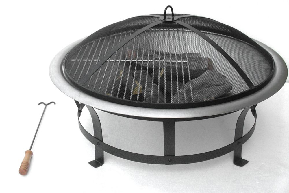 Paramount 30 Inch Combination Gel Wood Outdoor Fire Pit With