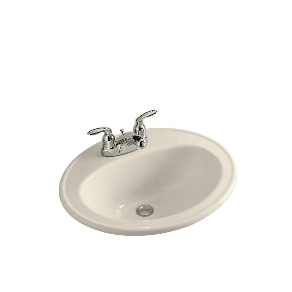KOHLER Pennington(R) dropin bathroom sink with centerset faucet holes