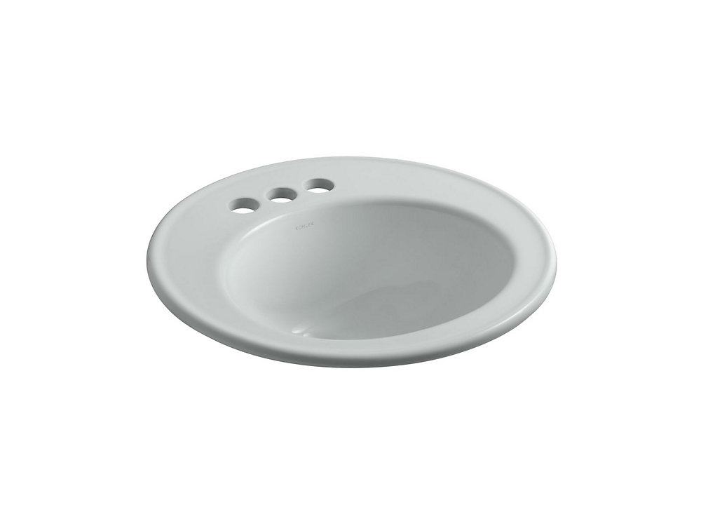 Brookline R 19 Inch Diameter Drop In Bathroom Sink With 4 Inch Centerset Faucet Holes