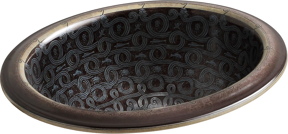 Serpentine Bronze Tm On Intaglio R Drop In Bathroom Sink