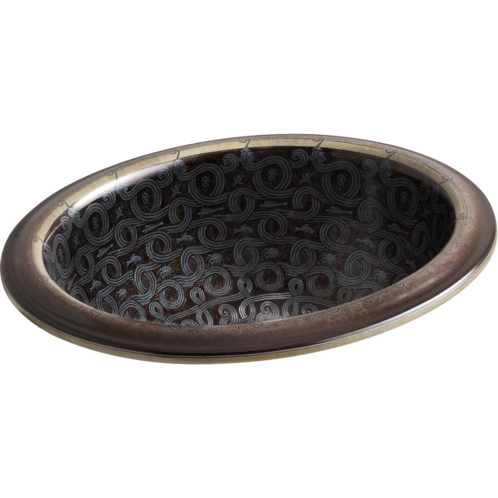 Serpentine Bronze Tm On Intaglio R Drop In Bathroom Sink