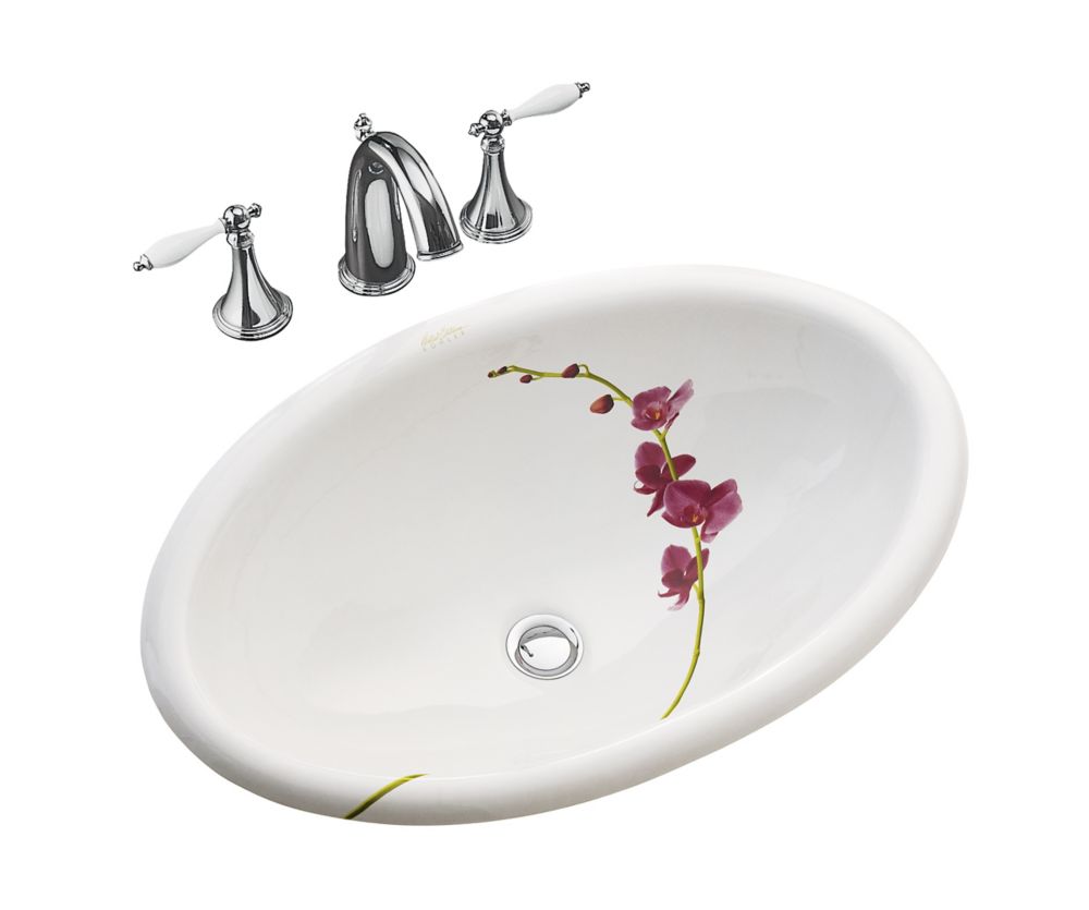 KOHLER Vintage Bathroom Sink in White with Soliloquy Design The Home Depot Canada
