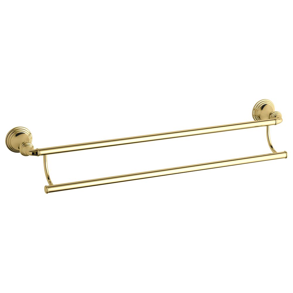 Devonshire 24 Inch Double Towel Bar in Vibrant Polished Brass