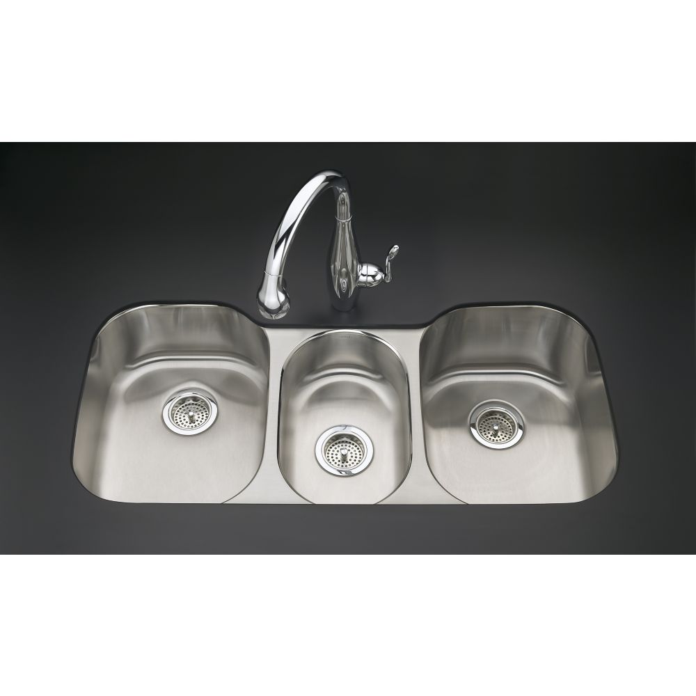 triple basin stainless steel topmount kitchen sink