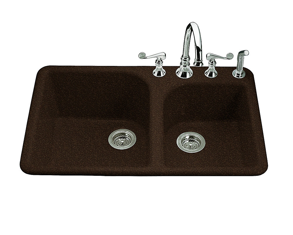 Executive Chef Tm Self Rimming Kitchen Sink In Black Footn Tan