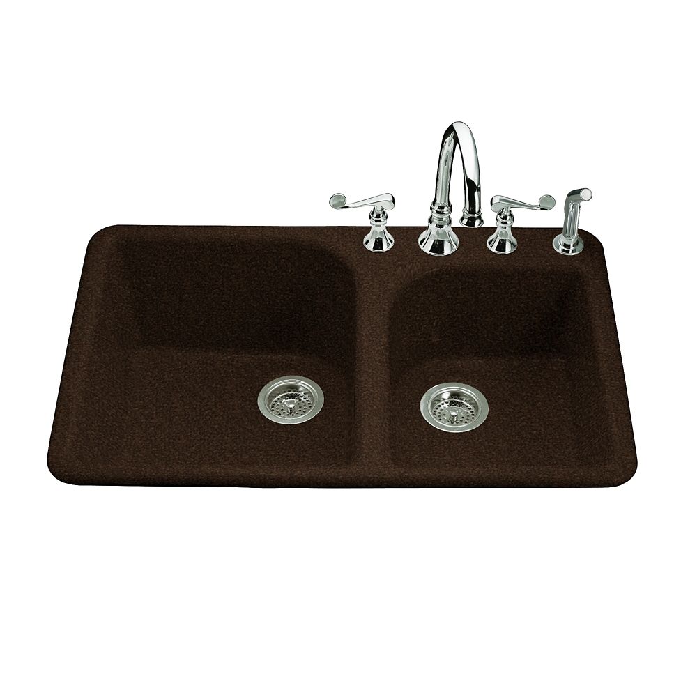 Executive Chef Tm Self Rimming Kitchen Sink In Black Footn Tan