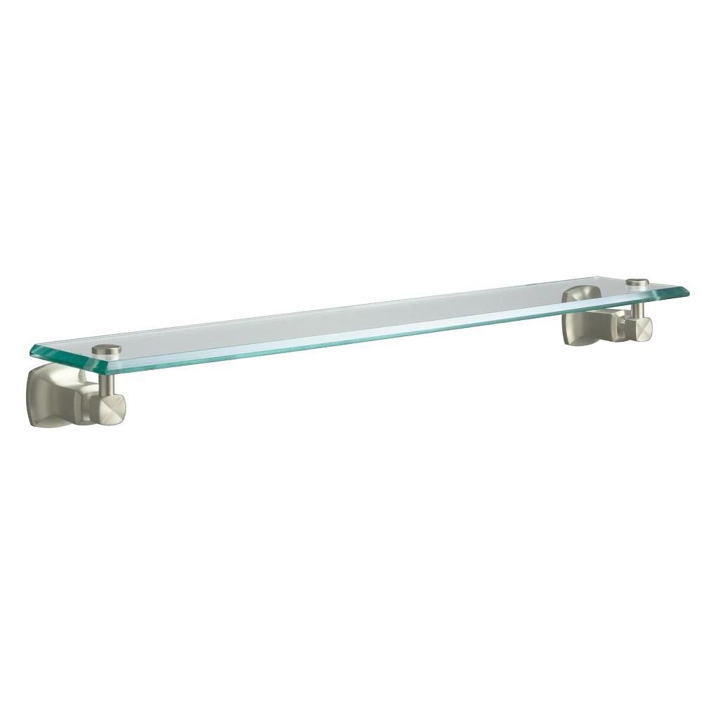 KOHLER Margaux Glass Shelf in Vibrant Brushed Nickel The Home Depot