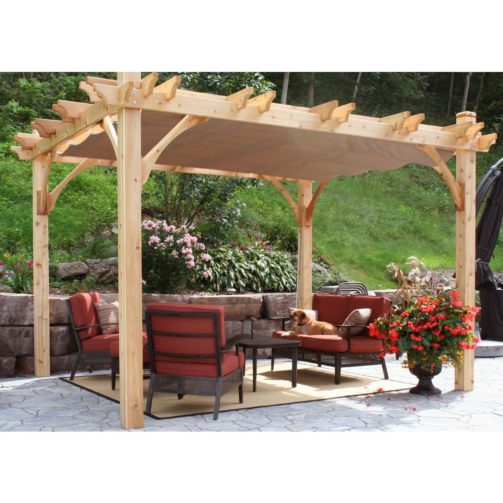Outdoor Living Today Breeze 10 Ft X 12 Ft Pergola With Retractable