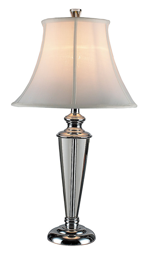 Vetro Solid Crystal Table Lamp With Chrome Plated Accents