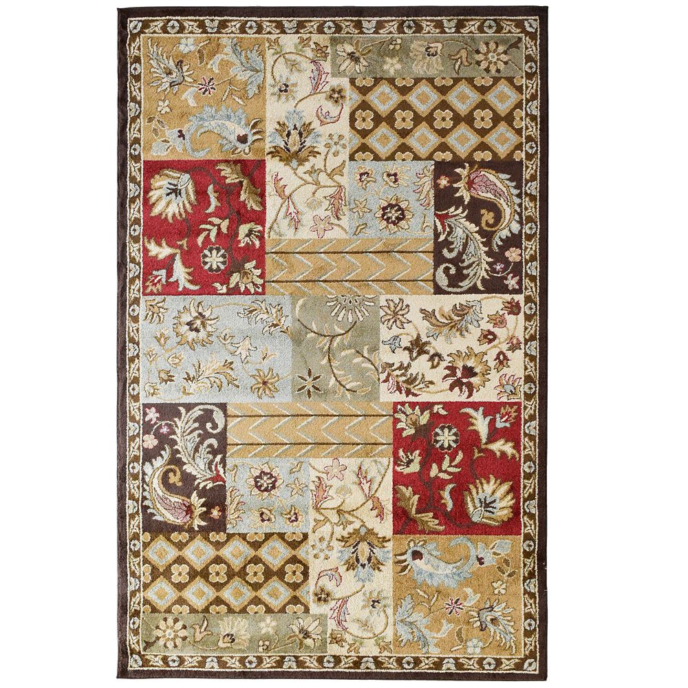 Lanart Rug Red Patchwork 7 Ft. 8 In. x 10 Ft. Area Rug The Home Depot