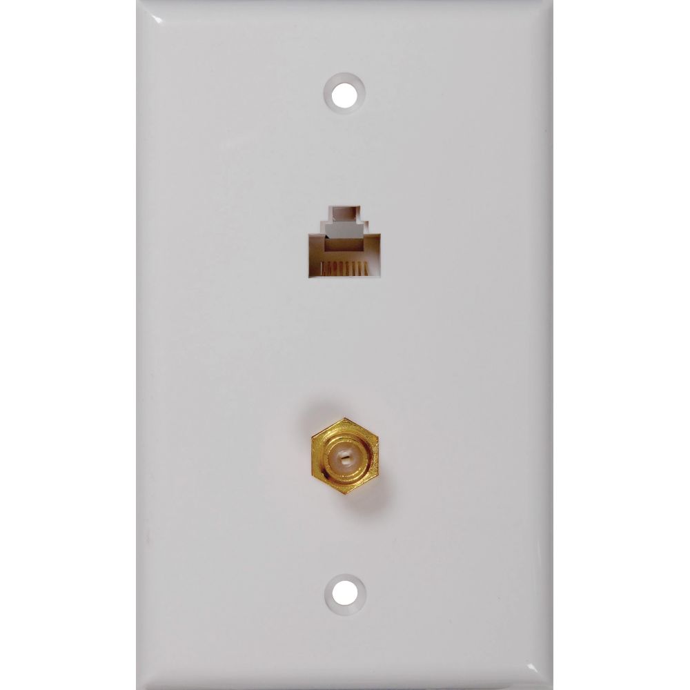RCA Rj45 & Coaxial Jack Wall Plate The Home Depot Canada