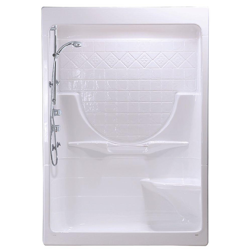 MAAX Montego 60Inch 3Piece Acrylic Shower Stall in White with Seat The Home Depot Canada MAAX Montego 60Inch 3Piece Acrylic Shower Stall in White with Seat The Home Depot Canada