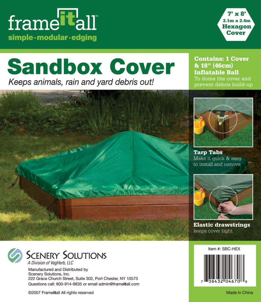 Frame It All Hexagon Sandbox Cover 7 Feet x 8 Feet The Home Depot