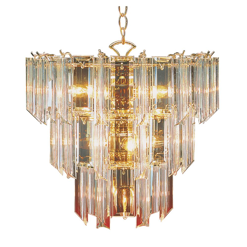 Bel Air Lighting Polished Brass with Clear Acrylic 3 Tier Chandelier ...